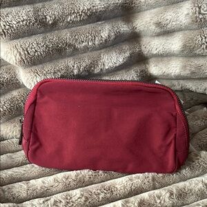 Wine Vegan Leather Fanny Pack with Zipper Closure